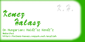 kenez halasz business card